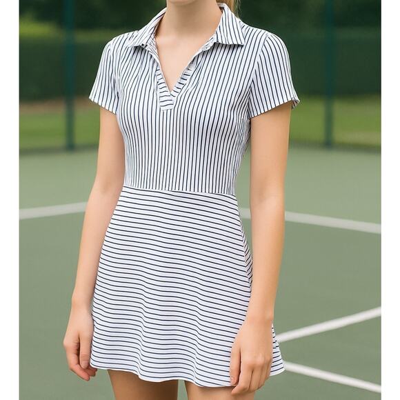 Addison Bay Striped Mini Dress - Black and White - Picture 1 of 9